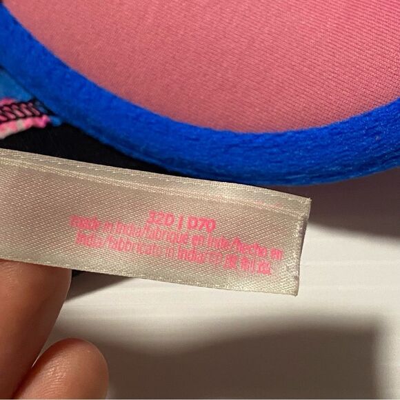 Victoria's Secret PINK wear everywhere Push up Bra blue tropical floral 32D - Picture 12 of 14